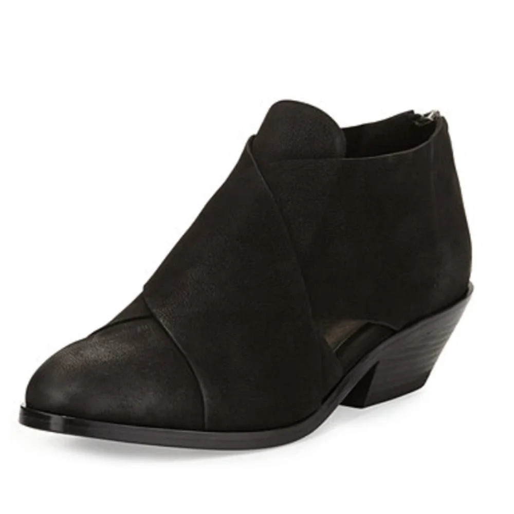 Eileen Fisher Cluster Cutout Booties Black Suede Size Us 7.5